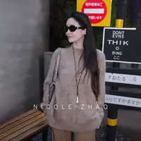 5NCT049（预售）【贵姐NICOLE】厚款圆领女常规款针织拉毛羊绒衫女