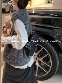  杨十七 “叠搭神器”混色圈圈马甲宽松H版知识分子坎肩背心外套