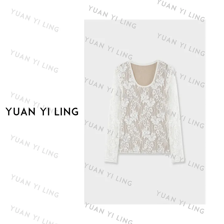 袁艺灵【浪漫花园】古典优雅设计款气质温柔蕾丝上衣3287