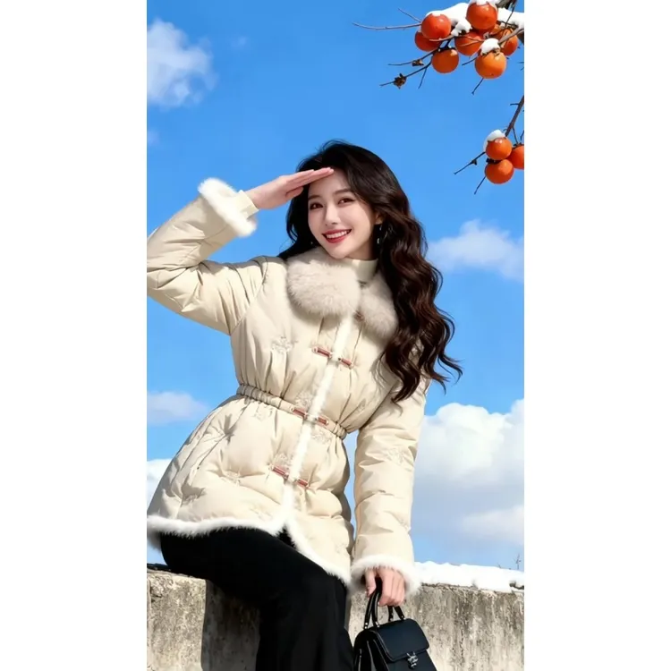 新中式面包服女2026冬季新款今年流行爆款巨好看的中长款棉服外套