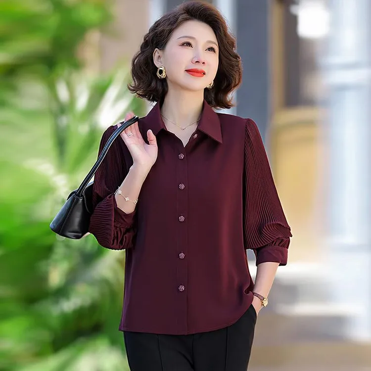 彩羊中年妈妈新款春秋打底衫洋气45-55岁高档打底衫薄