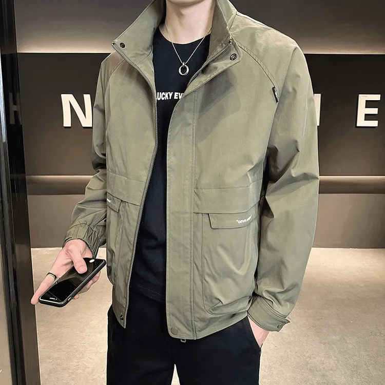 美式夹克男秋季新款立领工装外套男2025春秋百搭宽松痞帅潮流上衣