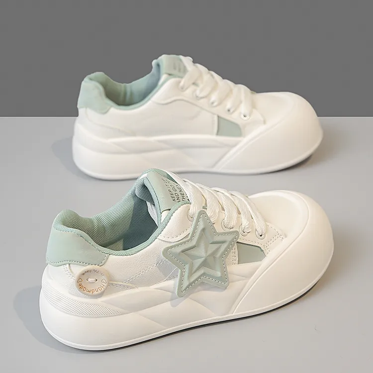 2025新款厚底小白鞋百搭运动平底潮流爆款休闲鞋白色