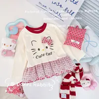 「Dannirabbit」【可爱咪】秋款&女童简约格子裙摆+蕾丝打底【G-5039】