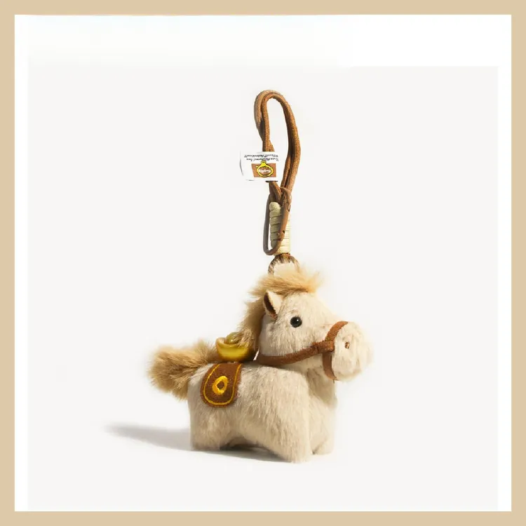 马上有钱挂件2026新款元宝小马包包挂件钥匙扣马年吉祥物公仔玩偶