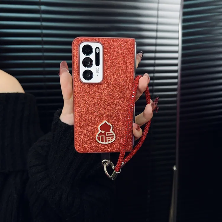 适用oppofindn手机壳新款findn套oppo轻奢高级感新年细闪福葫芦女