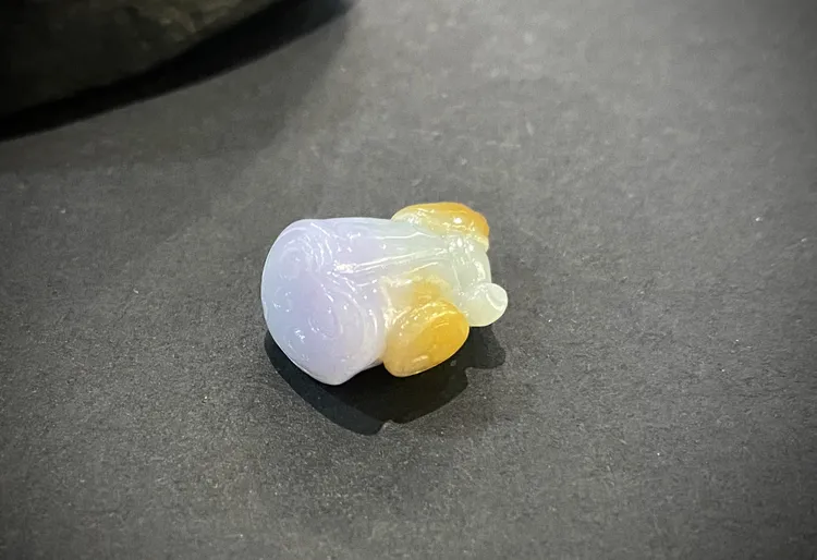 正品紫罗兰翡翠莲蓬 手工雕刻可爱三色俏色精美挂件 气质轻奢吊坠