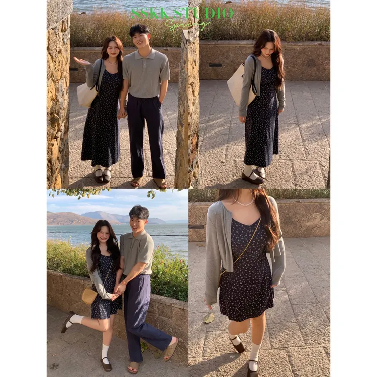 KMZY/KMZY山_山【松露千金】微胖mm韩系碎花吊带裙+开衫长短款套装
