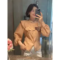 【DIS 现货】【暖阳派对】早秋气质显瘦荷叶领灯笼袖衬衫Z525C12421
