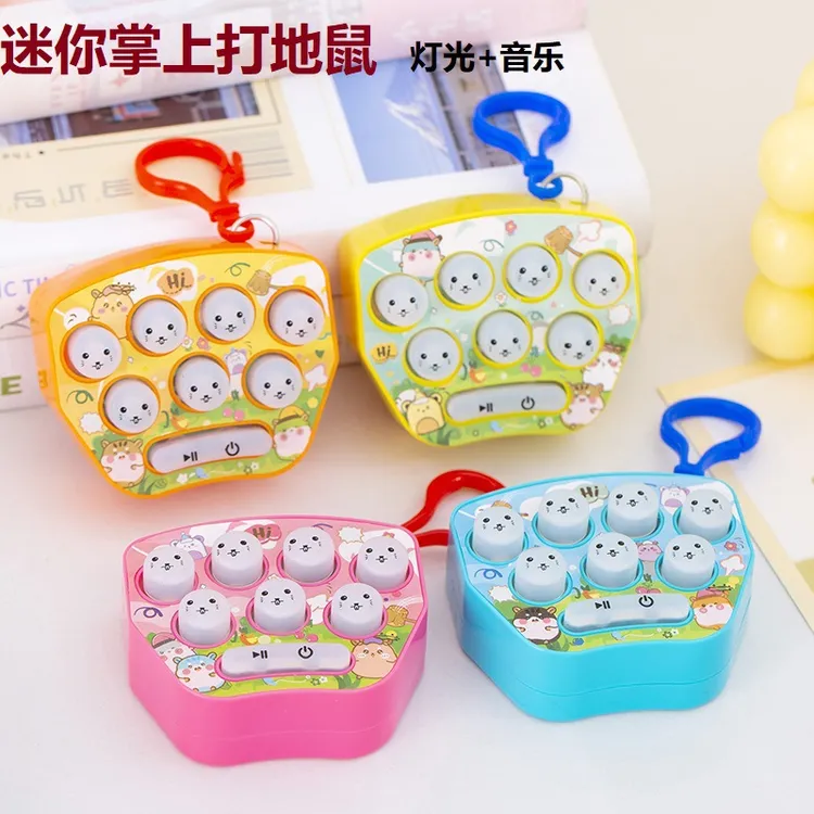 新奇马卡龙迷你打地鼠机益智闯关卡通可爱掌上游戏机解压玩具批发