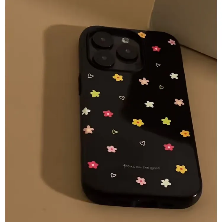 小清新朵朵小花适用iPhone16果冻15手机壳14Pro苹果13/12硅胶x/xs