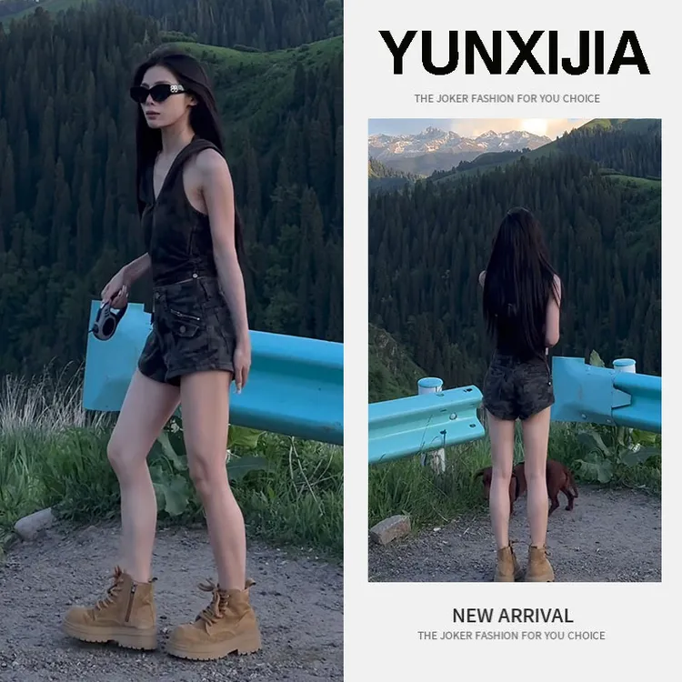 夏季温柔系穿搭一整套女2025新款韩版气质简约百搭上衣短裤两件套