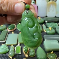 颈饰未镶嵌和田玉大如意碧玉