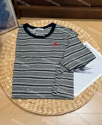 E366#新款条纹宽松版针织短袖（拍照光线原因 颜色略有误差）