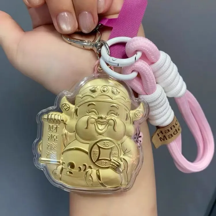 水贝招财财神爷含金工艺品手机链挂绳钥匙扣包包车挂件送男女朋友