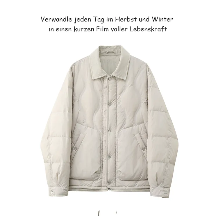 轻薄羽绒服男士冬季日系复古90白鸭绒短款户外工装商务休闲外套