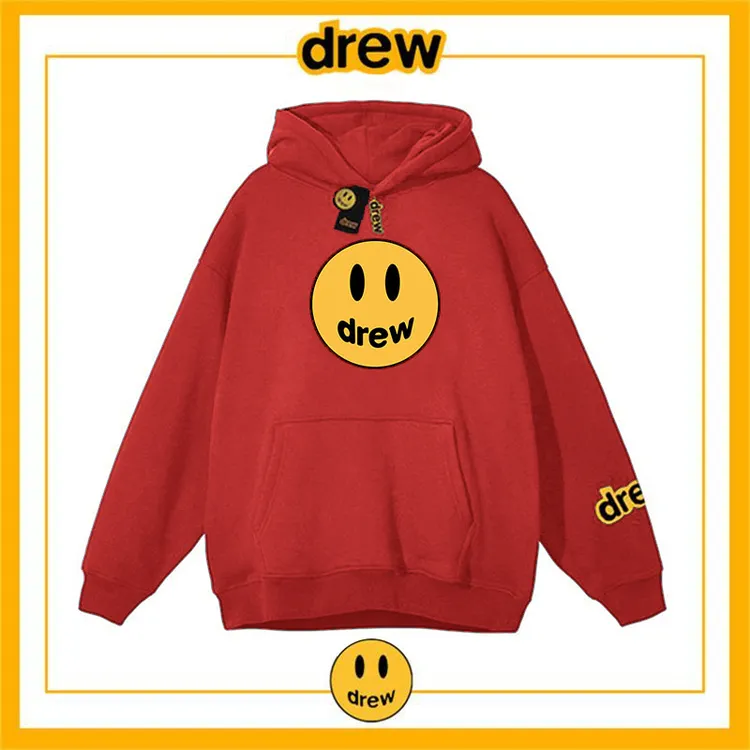 drew笑脸比伯潮牌网红明星同款连帽卫衣欧美时尚情侣秋冬高街穿搭