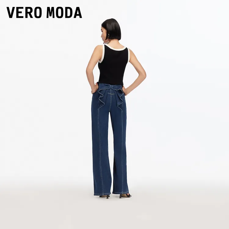 Vero Moda牛仔裤【蝴蝶来信】2025新款后身蝴蝶高腰直筒裤325332005