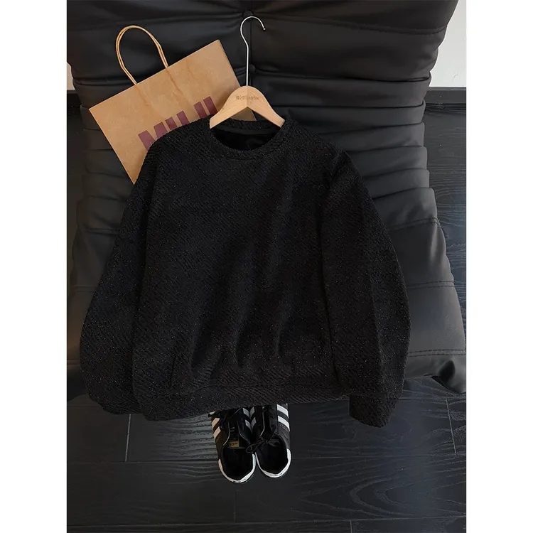 小香风满天星卫衣男款秋冬季加绒加厚圆领长袖内搭美式复古外套潮