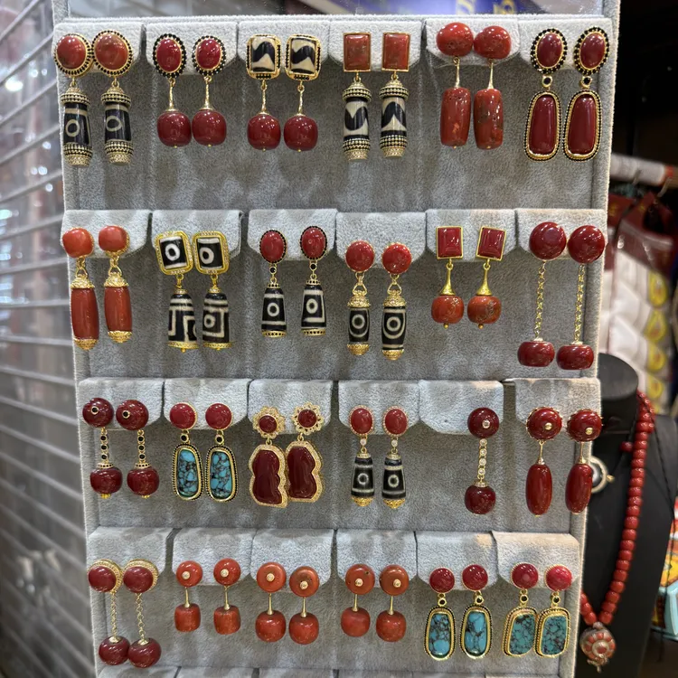 非金属亚克力耳饰 藏式百搭手工小众气质古法民族风耳环（孤品）