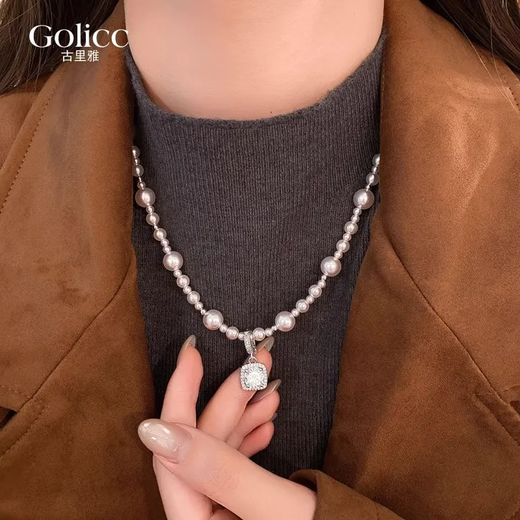 CK 合金吊坠 曼塔玫瑰色珍珠项链女2025新款爆款毛衣链高级感轻奢