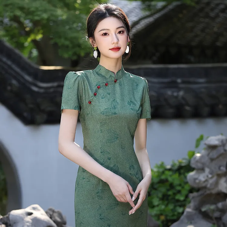 绝美新中式旗袍2025新款夏季日常可穿妈妈上海国风复古改良连衣裙