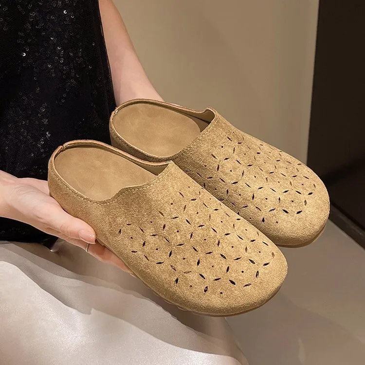 【粉丝专享】真皮牛反绒乳胶鞋垫橡胶防滑底半托博肯耐磨透气9999