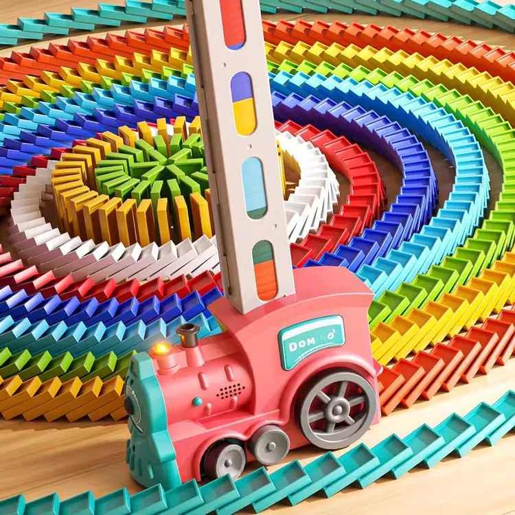 KaBeen多米诺骨牌小火车电动自动投放儿童益智积木幼儿园小学生