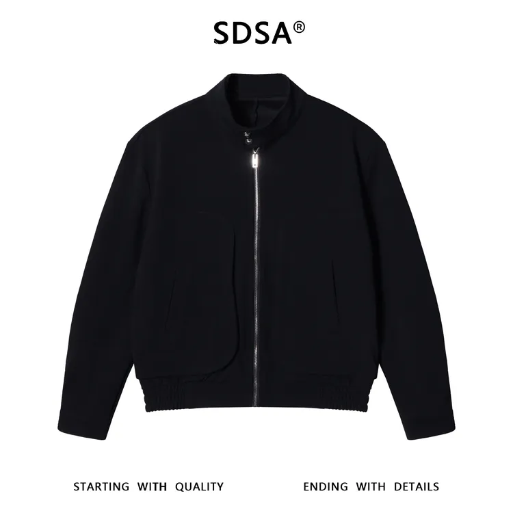 SDSA男士秋冬新款痞帅男装潮牌纯色贴袋立领夹克短款百搭时尚上衣
