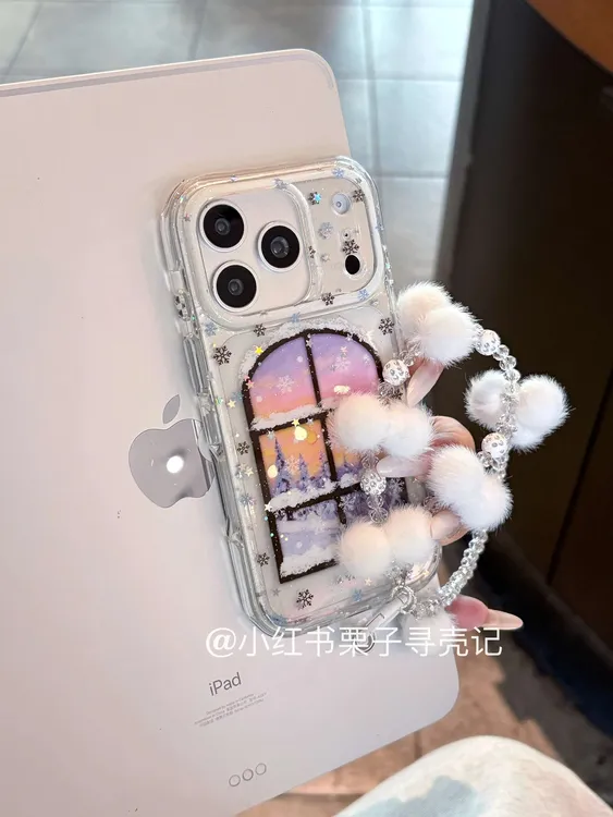 ins氛围双层温馨窗台雪景适用iPhone15promax手机壳16/17promax