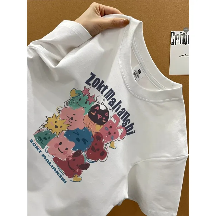 重磅纯棉美式复古潮牌短袖t恤男款夏季新款设计感小众宽松体恤衫