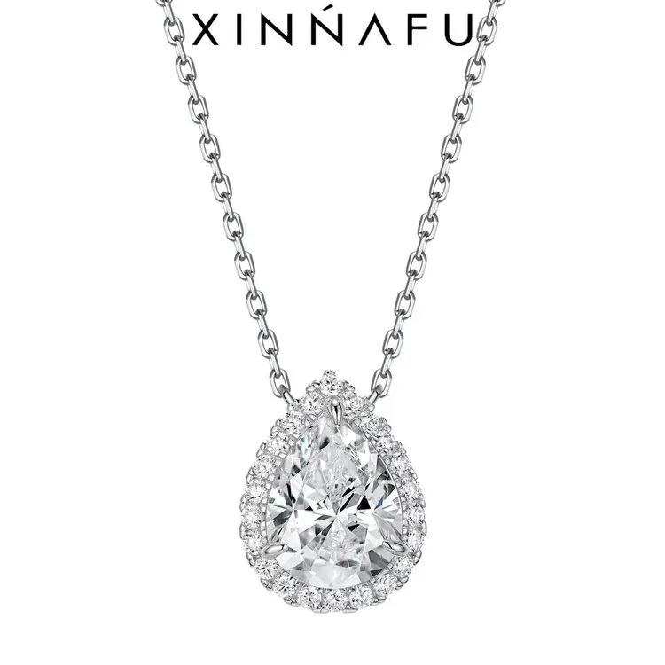 坠链均925银合成锆石 "Icon 6卡水滴"奢华高级项链