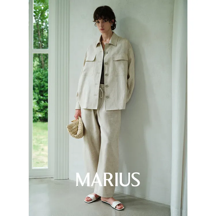 MARIUS雨露麻系列“自由者”老钱衬衫夹克工装外套弯刀长裤