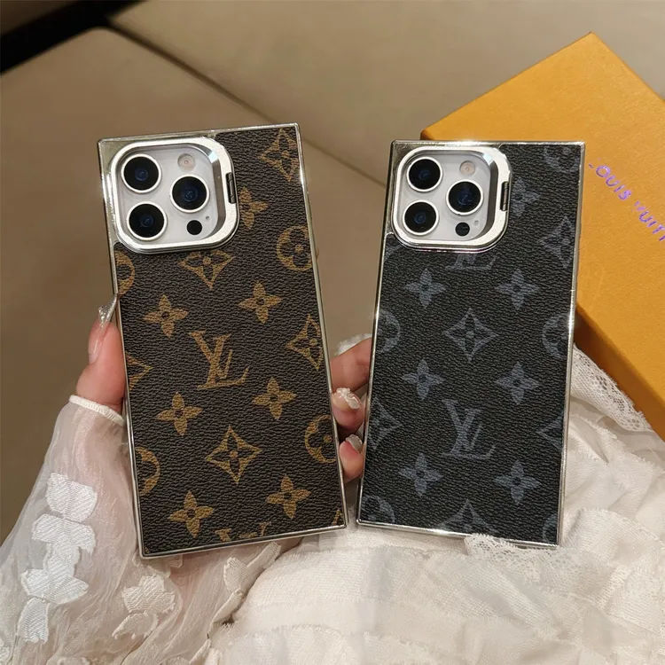 潮牌隐形支架适用苹果16promax手机壳iPhone15老花14高档13皮质套