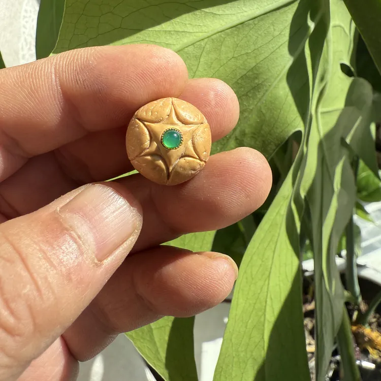 【龙眼三通】龙眼雕刻六星/镶嵌绿玛款/籽型饱满圆润周正/文玩凤眼