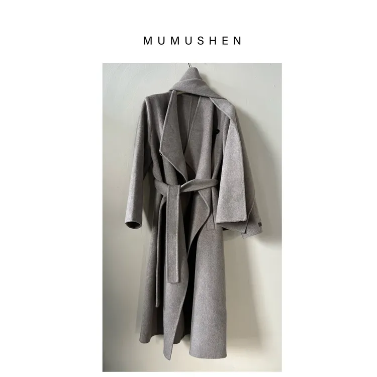 MUMUSHEN  保暖围巾长款羊绒羊毛双面呢高级感大衣外套