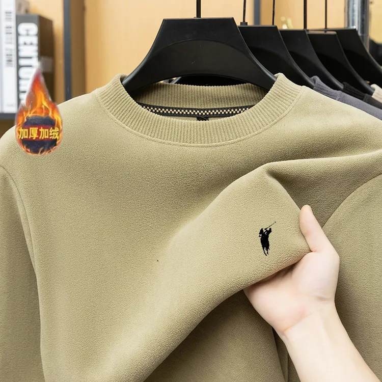 【7A抗静电，自发热】双面奥利绒冬季刺绣卫衣，打底衫男装