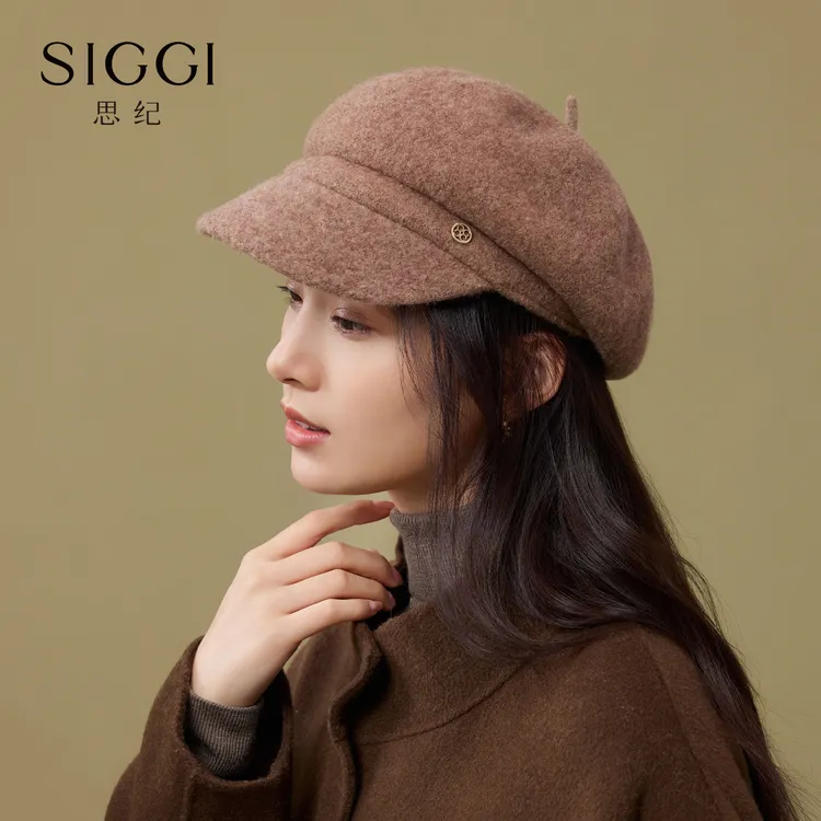 siggi帽子2025新款爆款洋气大头围显脸小女款绵羊毛鸭舌秋天帽子