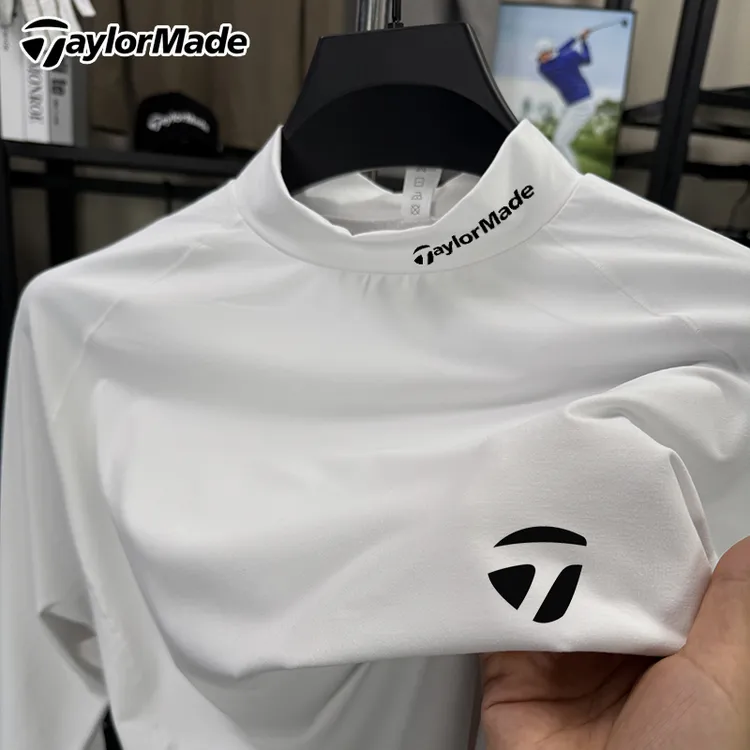 Taylormade泰勒梅高尔夫运动男士立领长袖t恤速干中青年保暖打底
