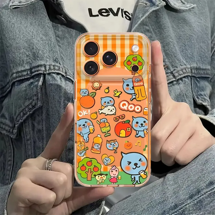 酷儿橙汁相框适用iphone17苹果16手机壳小米OPPO华为VIVO荣耀