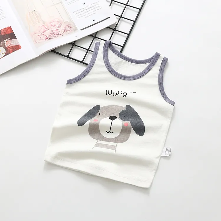 婴儿背心上衣夏季薄款宝宝内外穿超萌男女小童护肚无袖小背心儿童