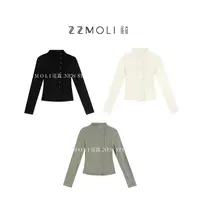 ZZMOLI洋气衣服半高领T恤女款时髦斜门襟设计感打底上衣ZBY90213