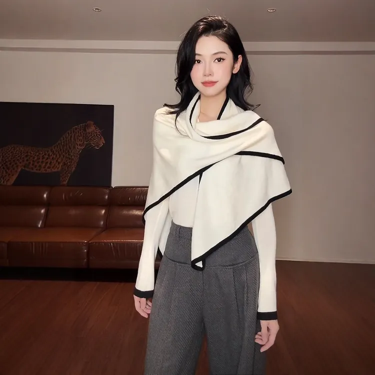 早秋巨好看轻熟披肩两件套针织衫秋装女2025新款高级感长袖上衣女