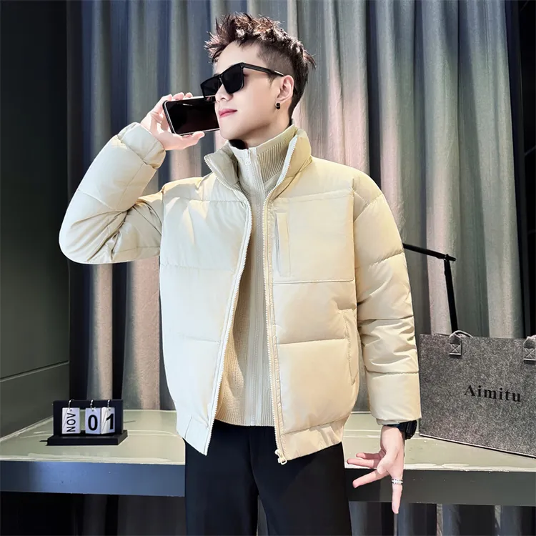 高级感假两件冬季棉衣男士2025新款潮牌休闲保暖加棉加厚棉服外套