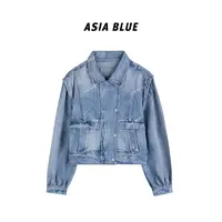  【Together】2025春季水洗拉链宽松百搭休闲牛仔外套Q5271