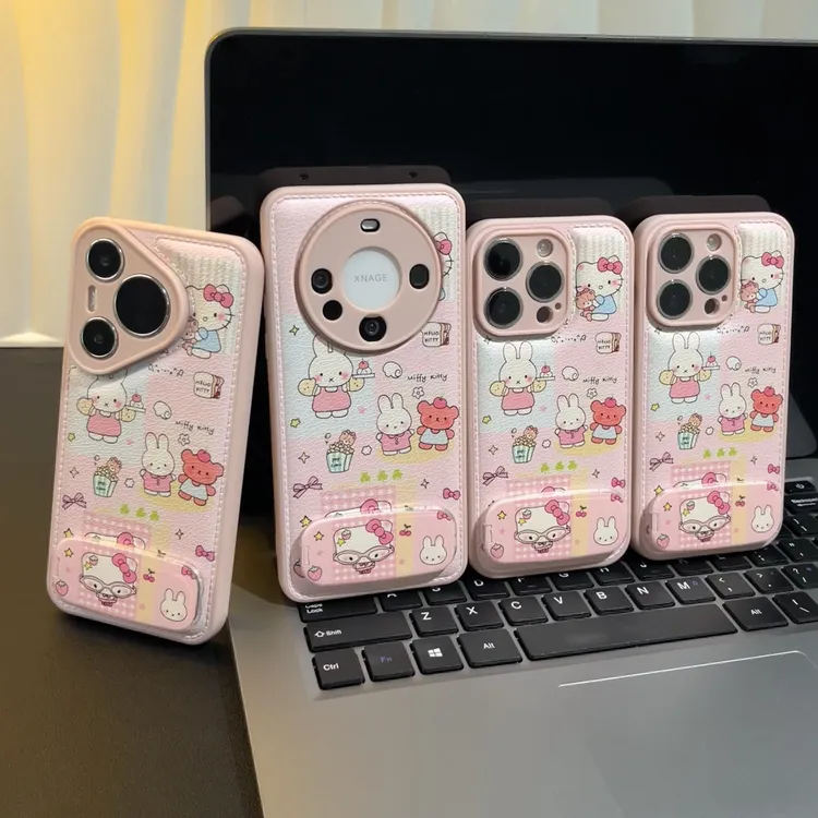 少女心拼接KT米菲兔适用苹果17/16手机壳华为P70vivoppo小米15套