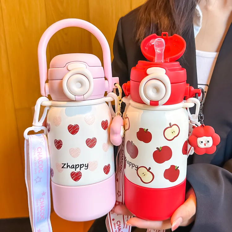 ZHAPPY杯子女生高颜值ins风保温杯学生上学专用2025新款吸管水杯
