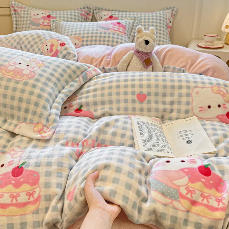 牛奶绒被套单件150x200x220cm秋冬季珊瑚绒加厚双面绒被罩套冬天