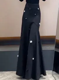 〖猫姐衣橱〗秋季新款罗马垂感亮片串珠花朵鱼尾半身裙211