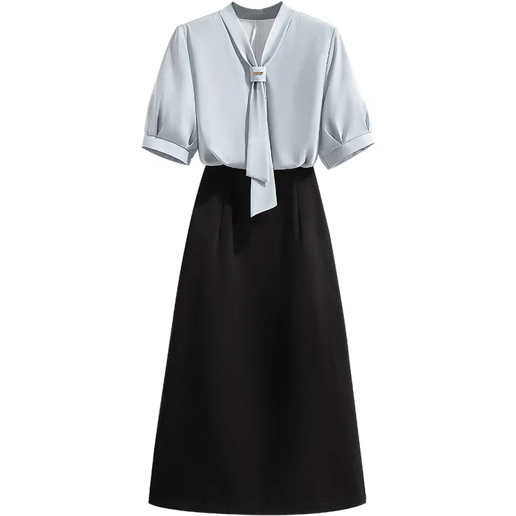 【品牌奥莱】丝柏舍2025夏装新女短袖上衣搭半身裙套装S42B1203N